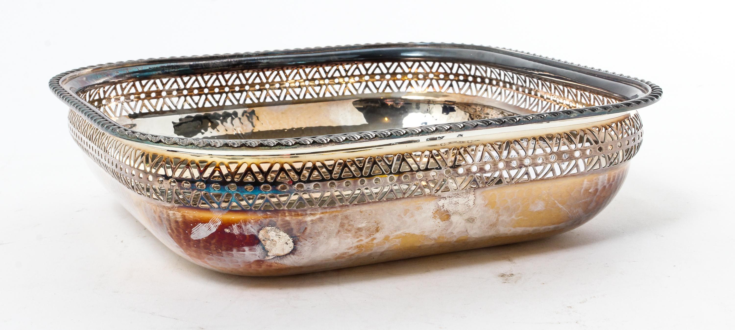 An Italian Silver Bowl, 20th century, of square form, together with a fitted box.