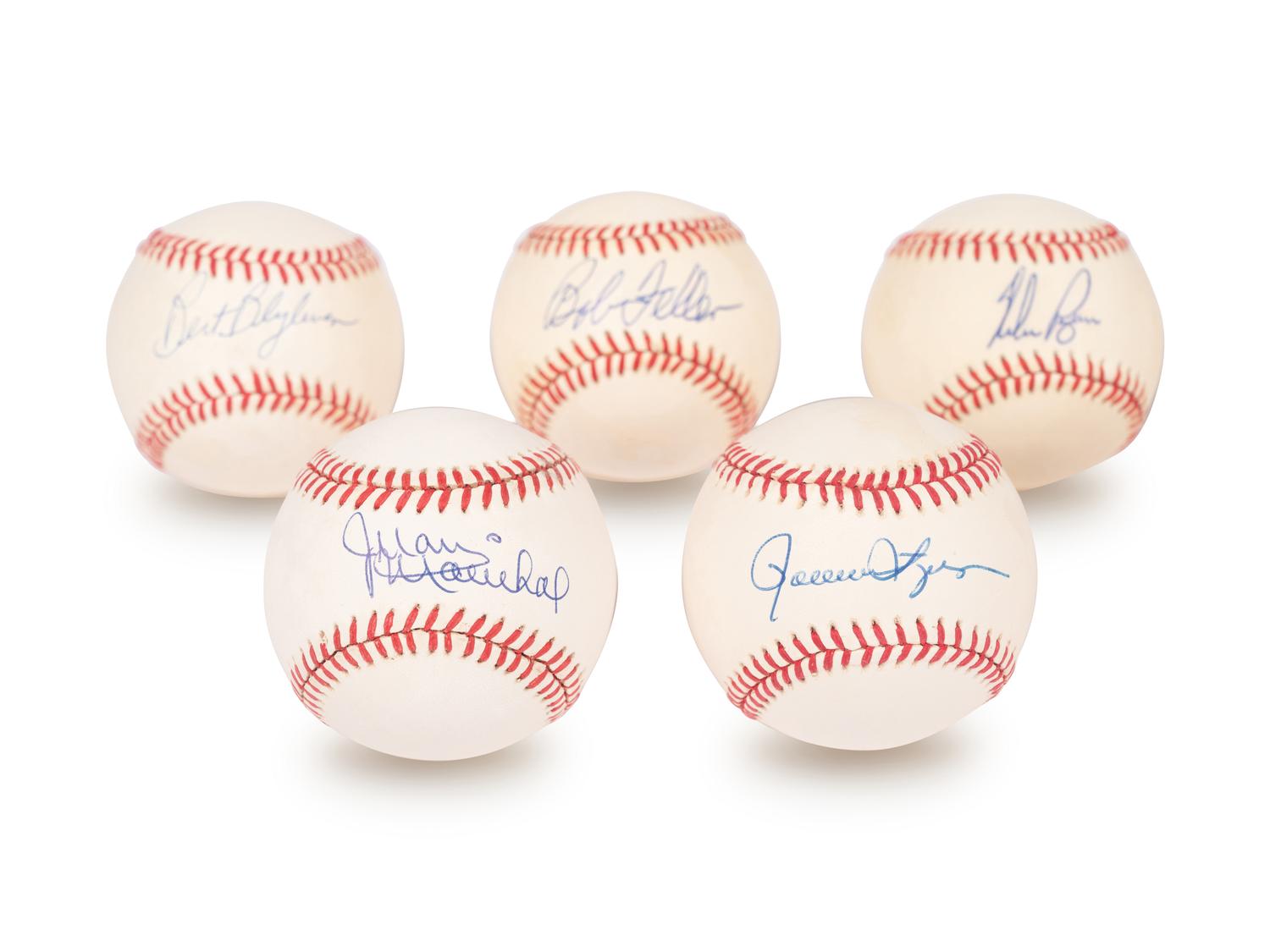 A Group of Nine Hall of Fame Pitcher Signed Autograph Items (Beckett Authentication Services BAS Certified),