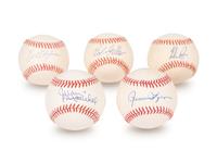 A Group of Nine Hall of Fame Pitcher Signed Autograph Items (Beckett Authentication Services BAS Certified),