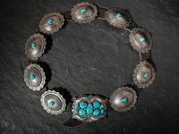 Sterling Silver and Morenci Turquoise Concha Belt