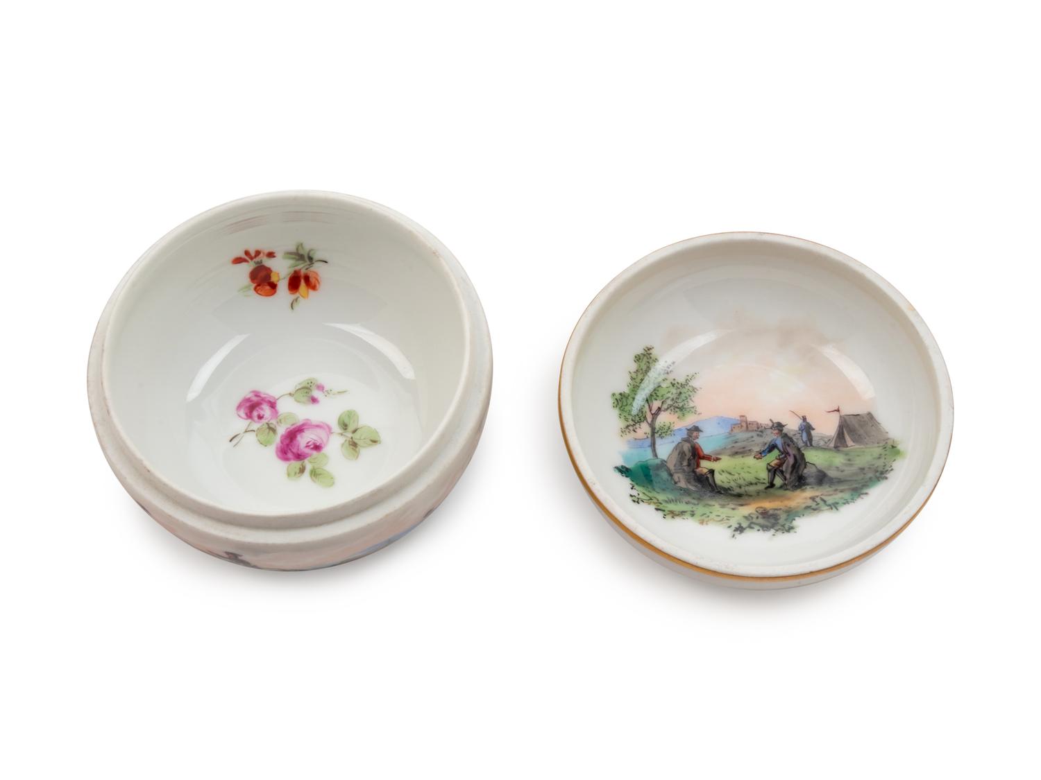 Three Meissen and Berlin (K.P.M.) Porcelain Cup and Saucer Sets