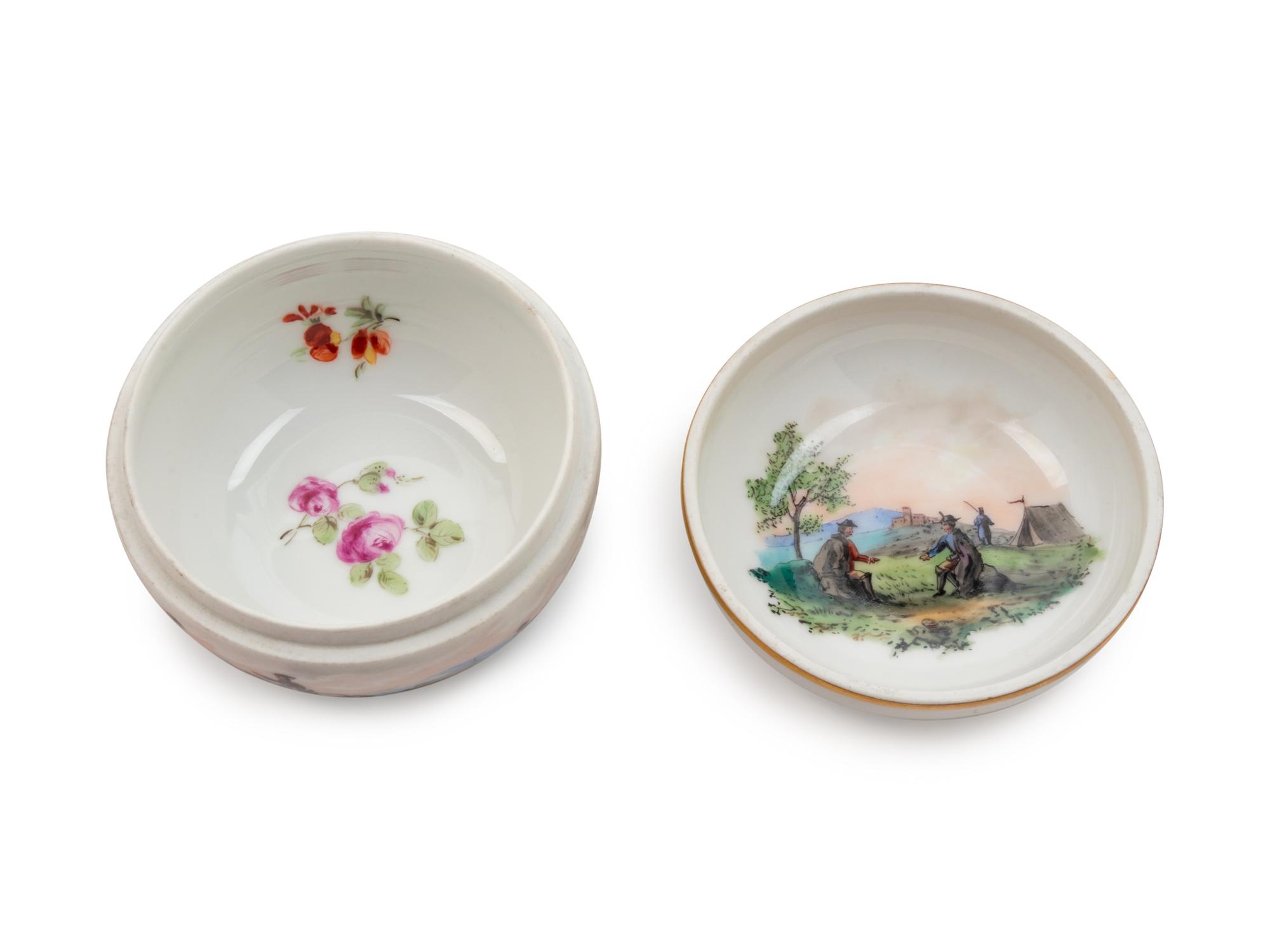 Three Meissen and Berlin (K.P.M.) Porcelain Cup and Saucer Sets