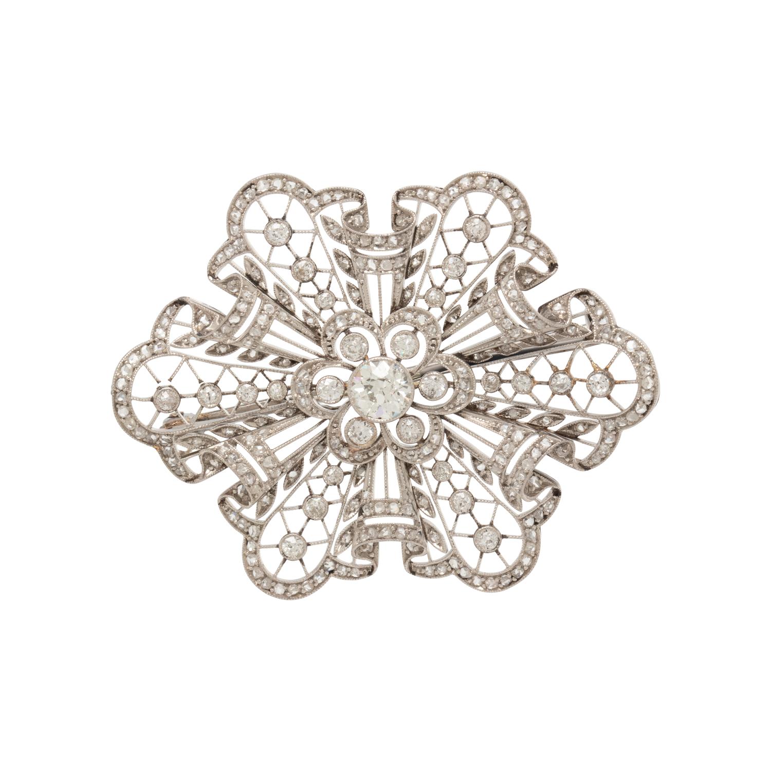 EDWARDIAN, DIAMOND BROOCH