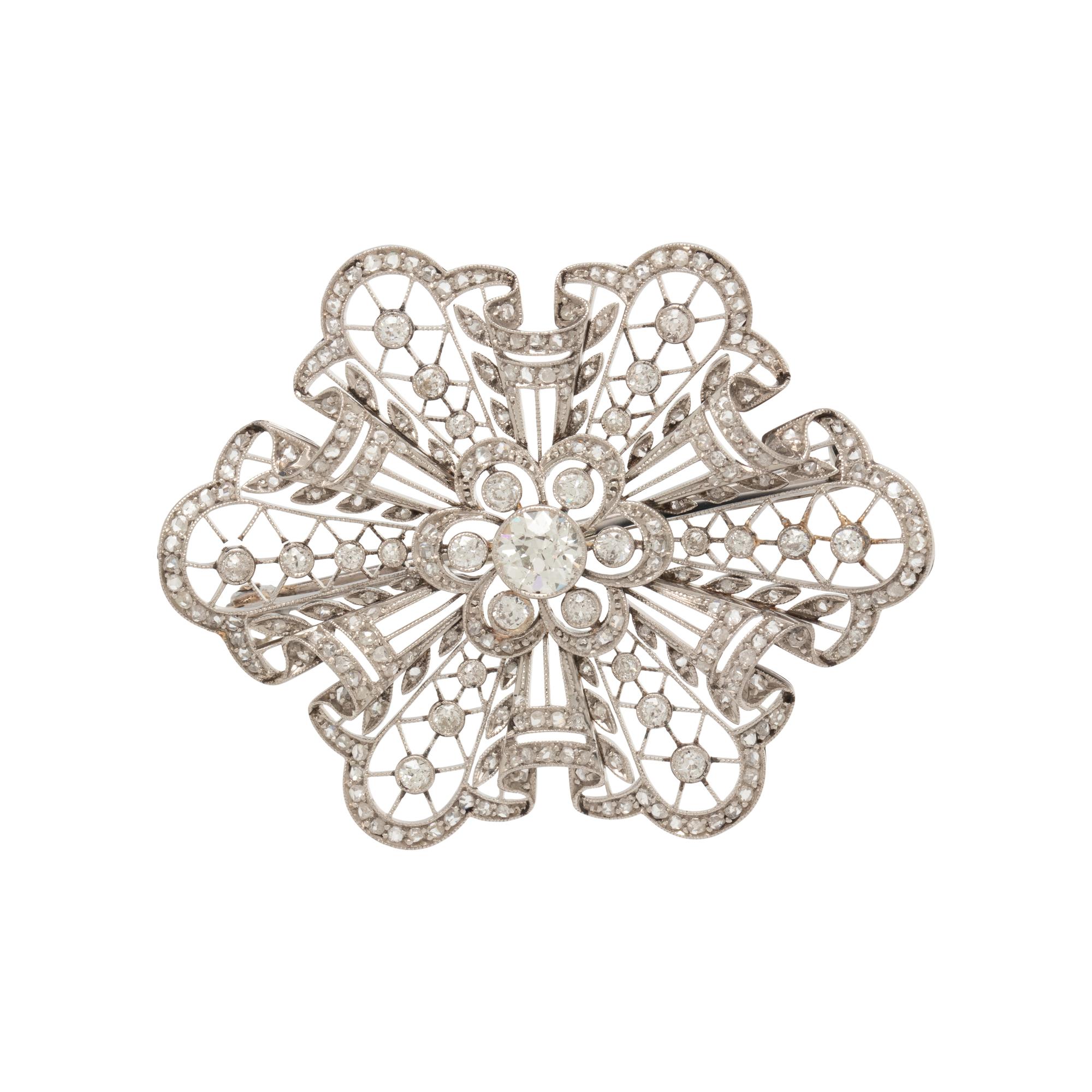 EDWARDIAN, DIAMOND BROOCH