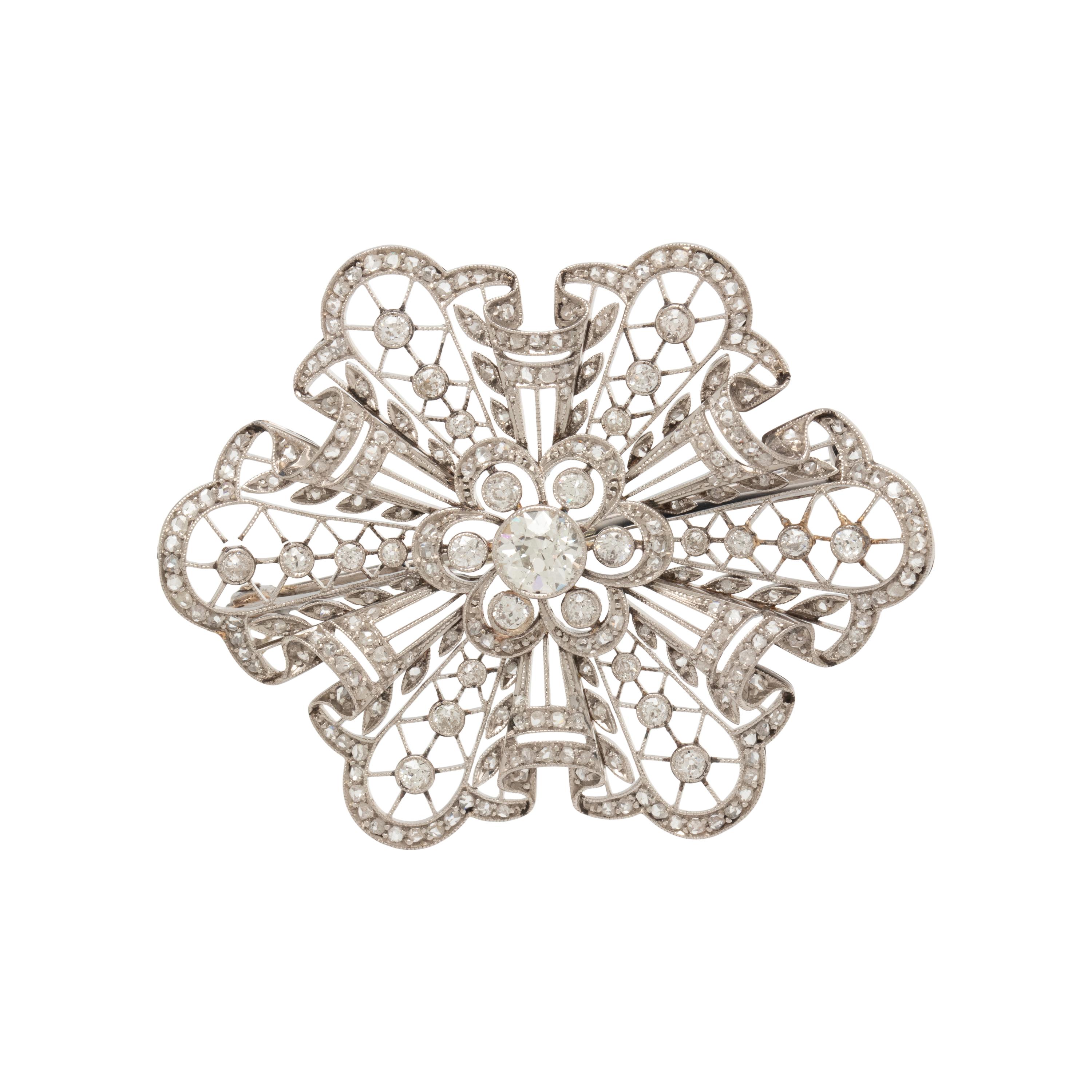 EDWARDIAN, DIAMOND BROOCH