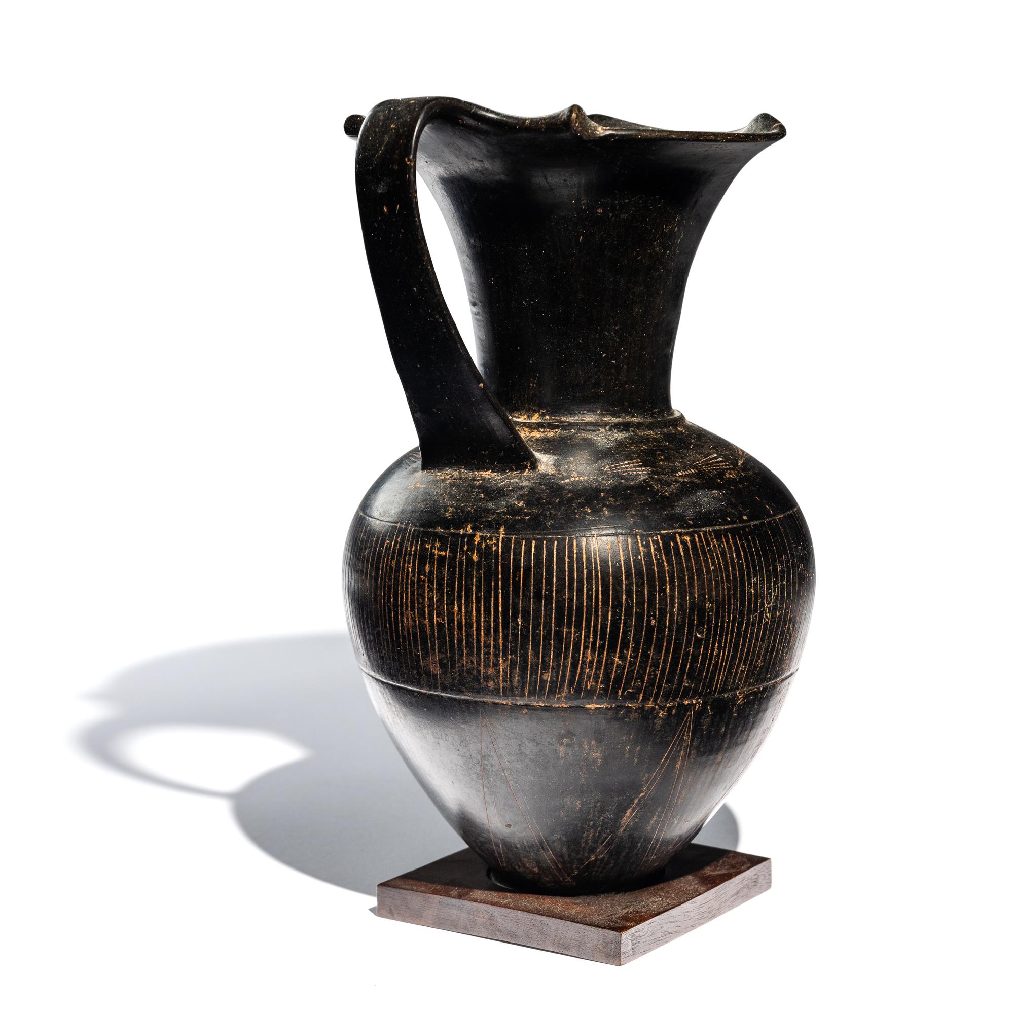 An Etruscan Bucchero Pitcher
