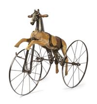 A French Oak and Steel Velocipede Attributed to Jean-Louis Gourdoux for Jugnet