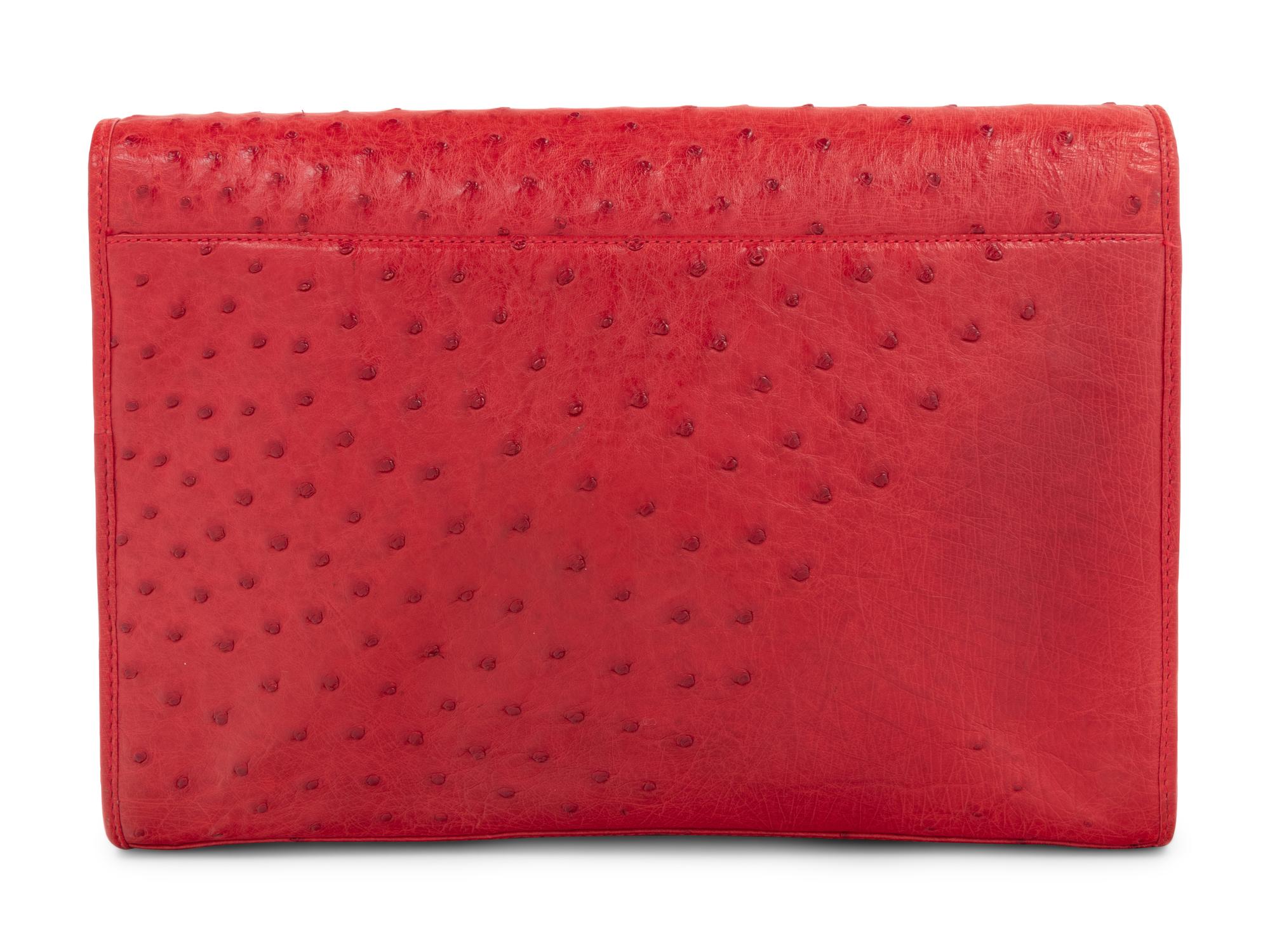 Gucci Ostrich Leather Flap Bag, 1980-90s
