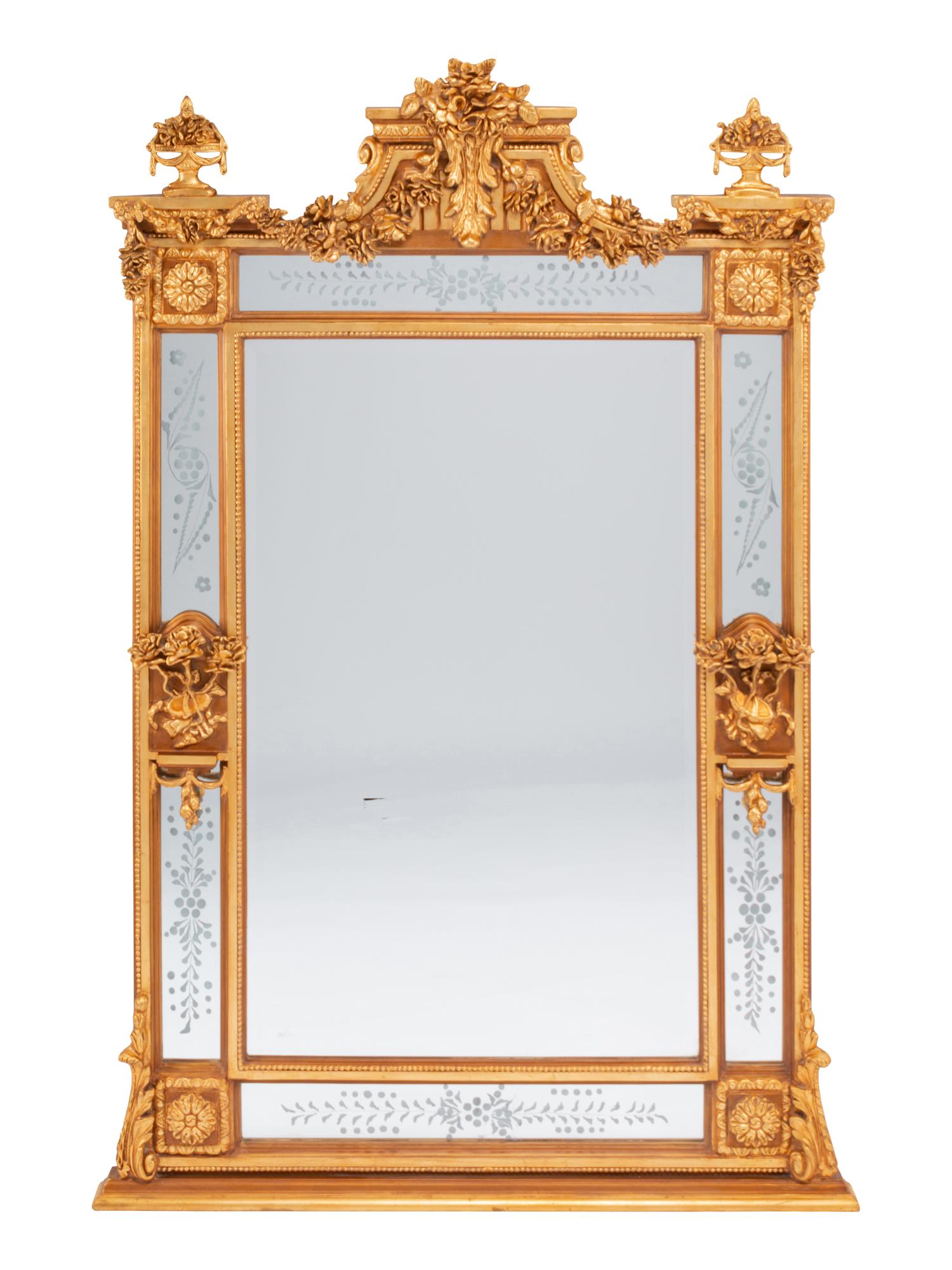 A Pair of Louis XVI Style Gilded Mirrors