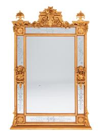 A Pair of Louis XVI Style Gilded Mirrors