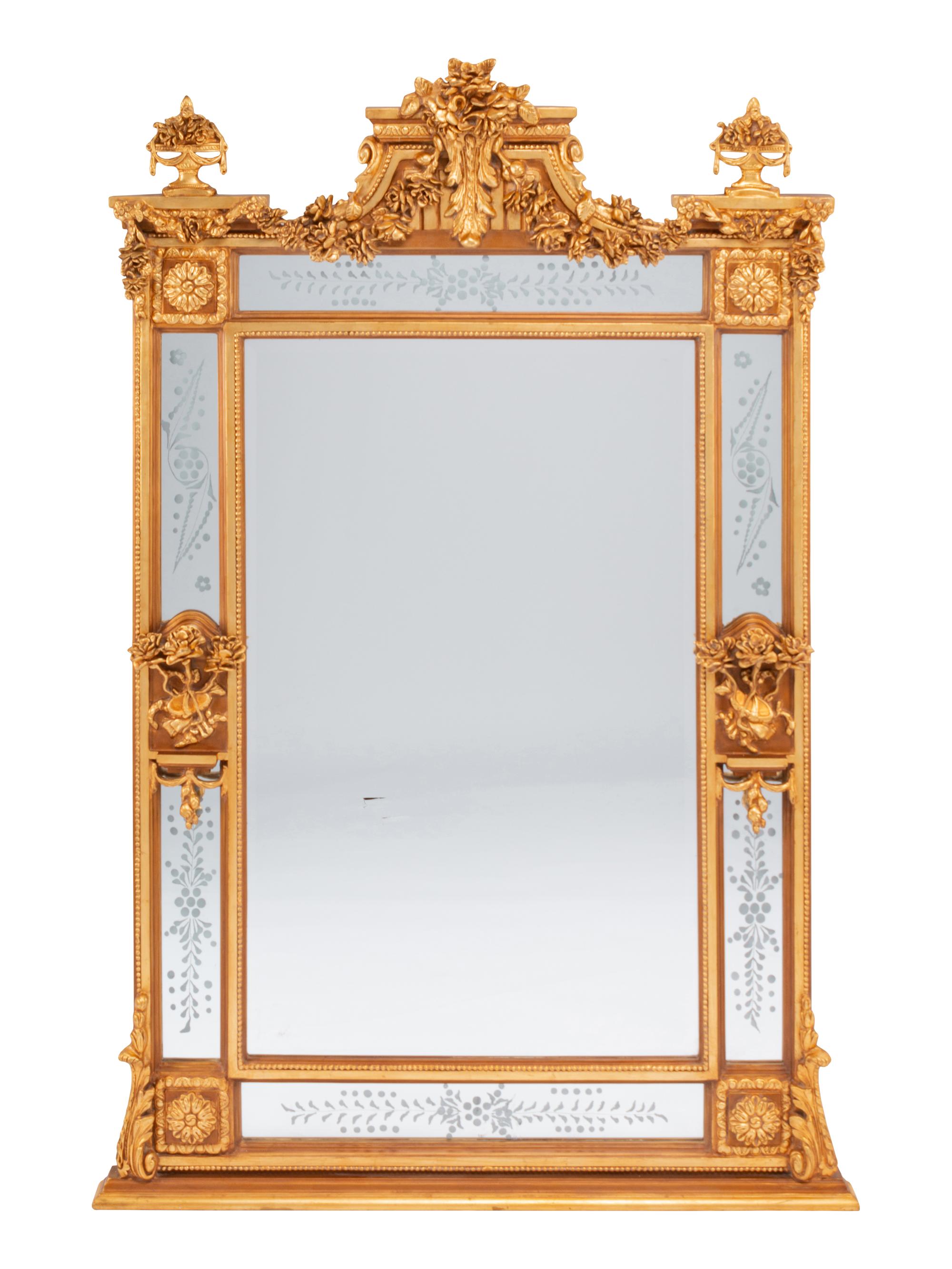 A Pair of Louis XVI Style Gilded Mirrors