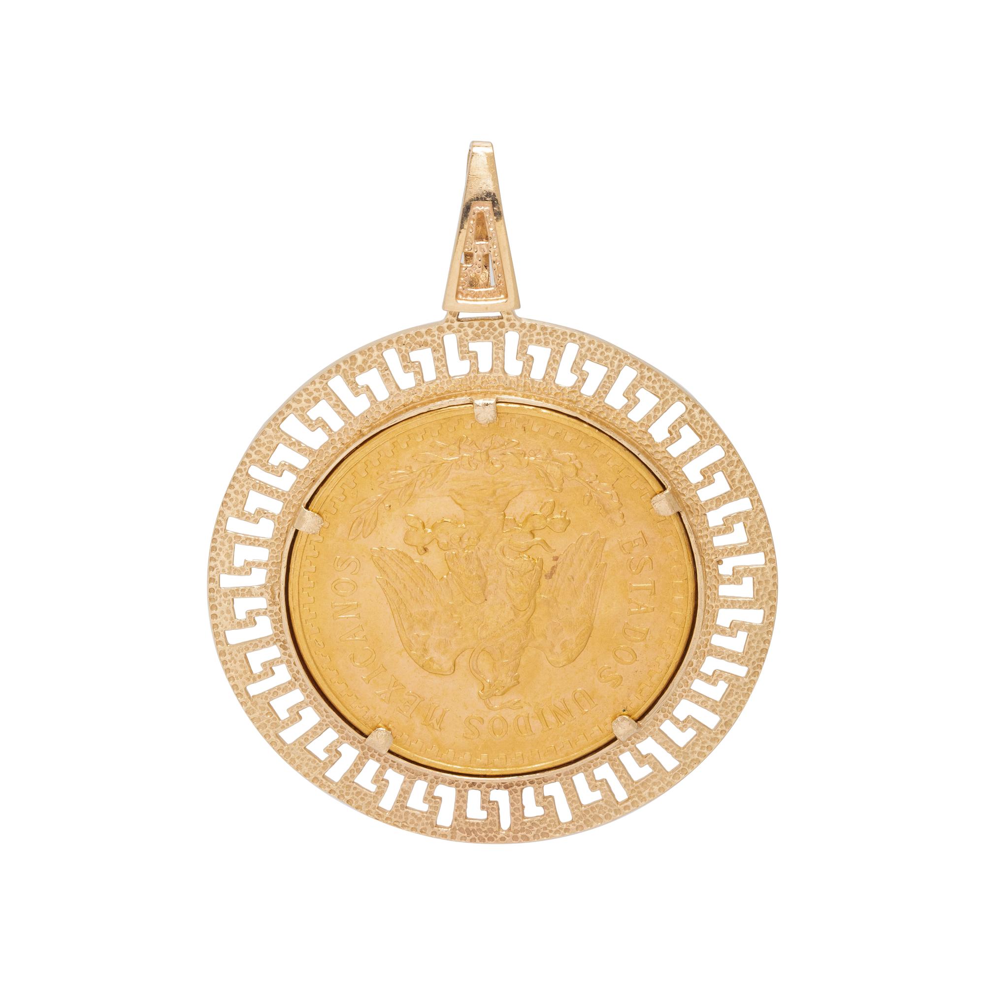 YELLOW GOLD AND COIN PENDANT
