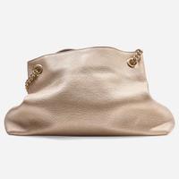 A Gold Gucci Pebbled Calfskin Soho Chain Shoulder Bag Gucci