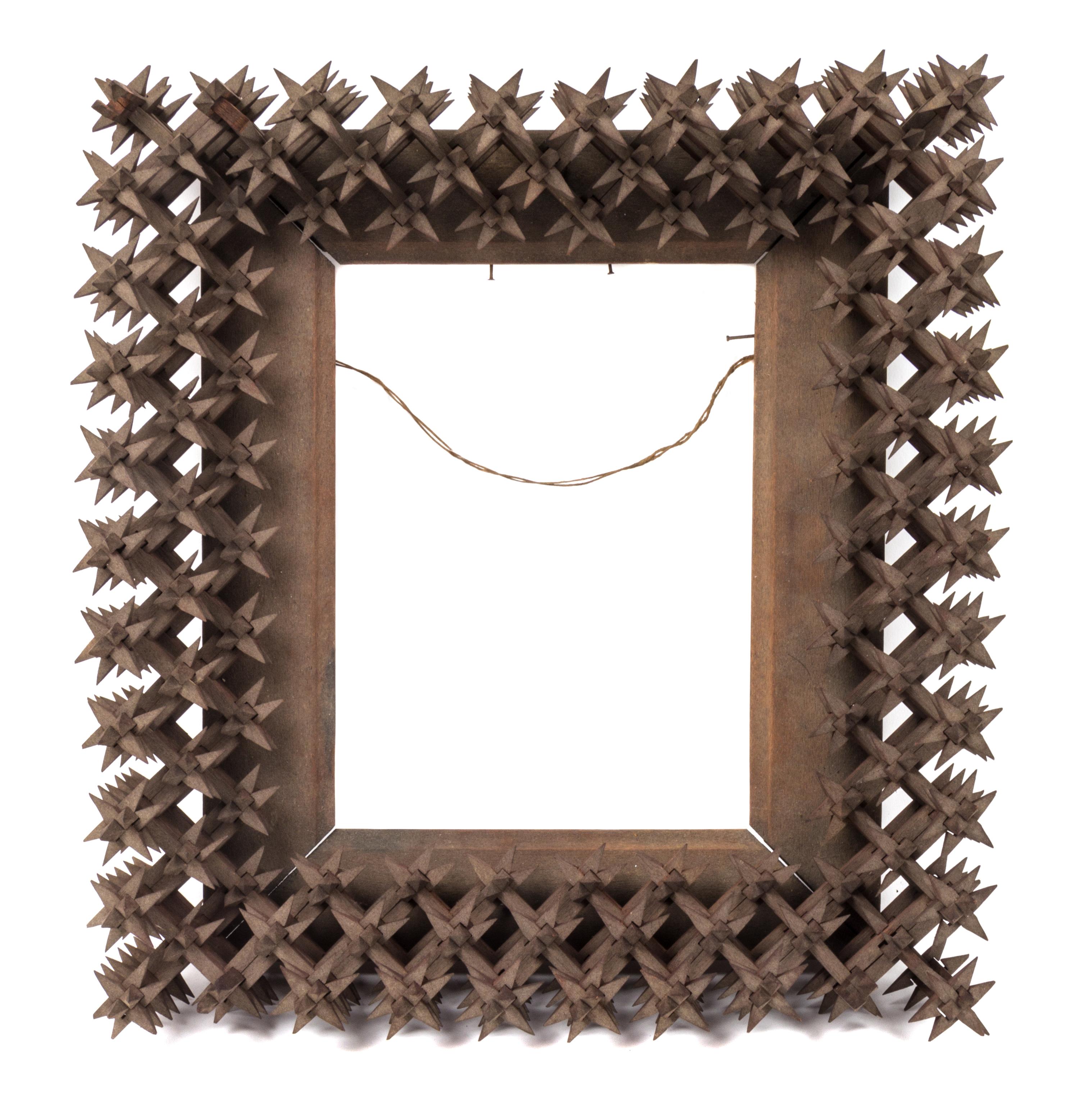 A Tramp Art Picture Frame Height 16 inches. — EARLY 20TH CENTURY