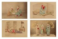 Four Japanese Hand Tinted Photographs