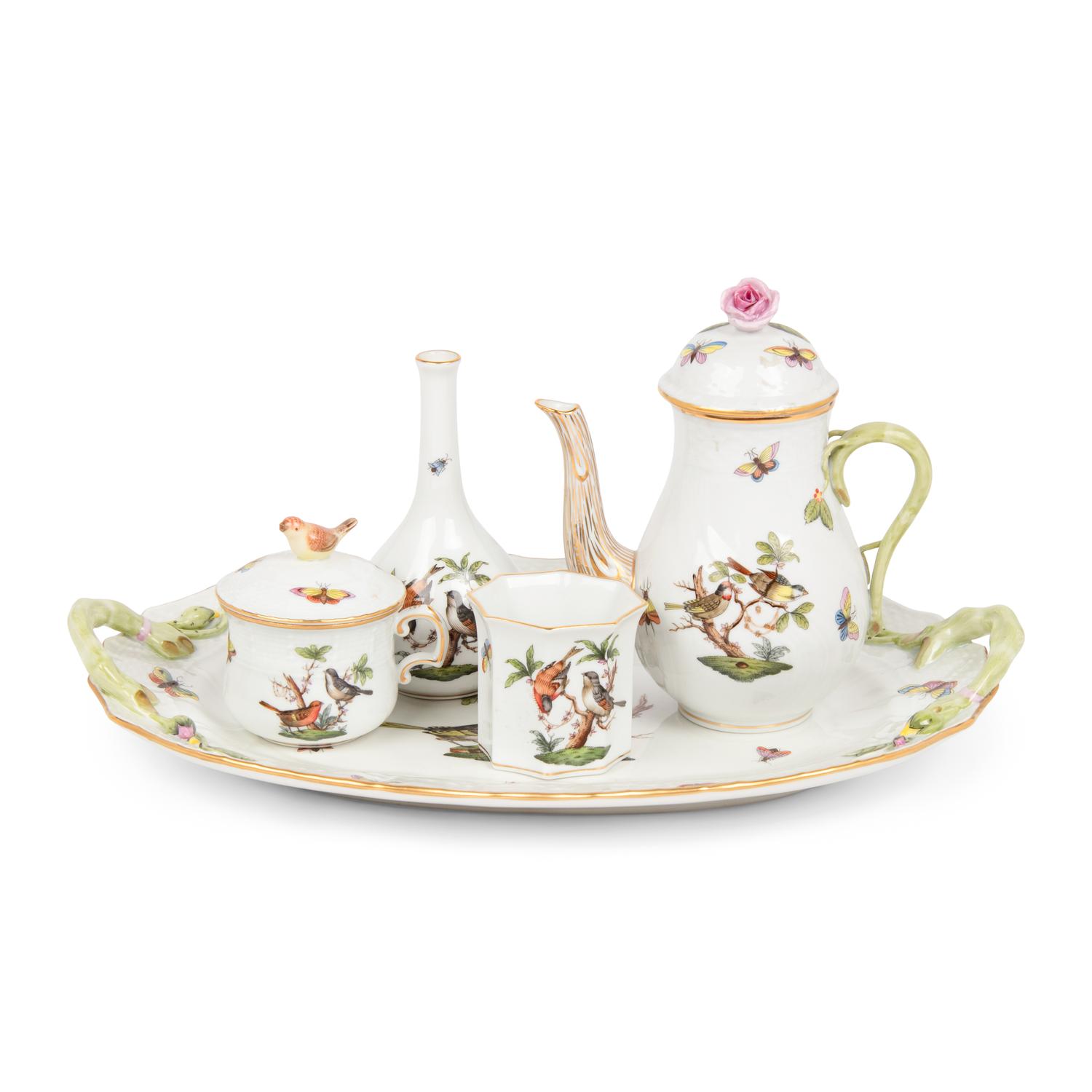A Collection of Herend Rothschild Bird Porcelain Articles