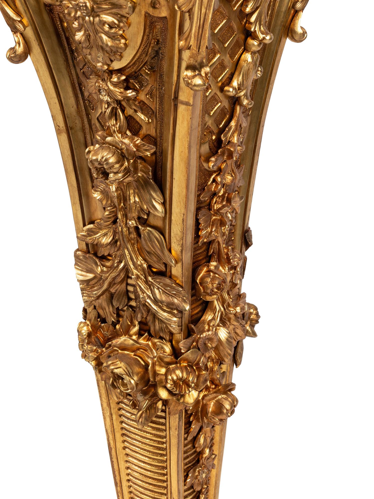 A Pair of Louis XVI Style Gilt Bronze Seventeen-Light Torchères