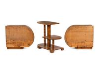 A Group of Three Art Deco Burlwood Side Tables