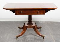 A Regency Style Inlaid Drop-leaf Occasional Table Height 27 3/4 x width 27 x depth 26 1/4 inches (closed).