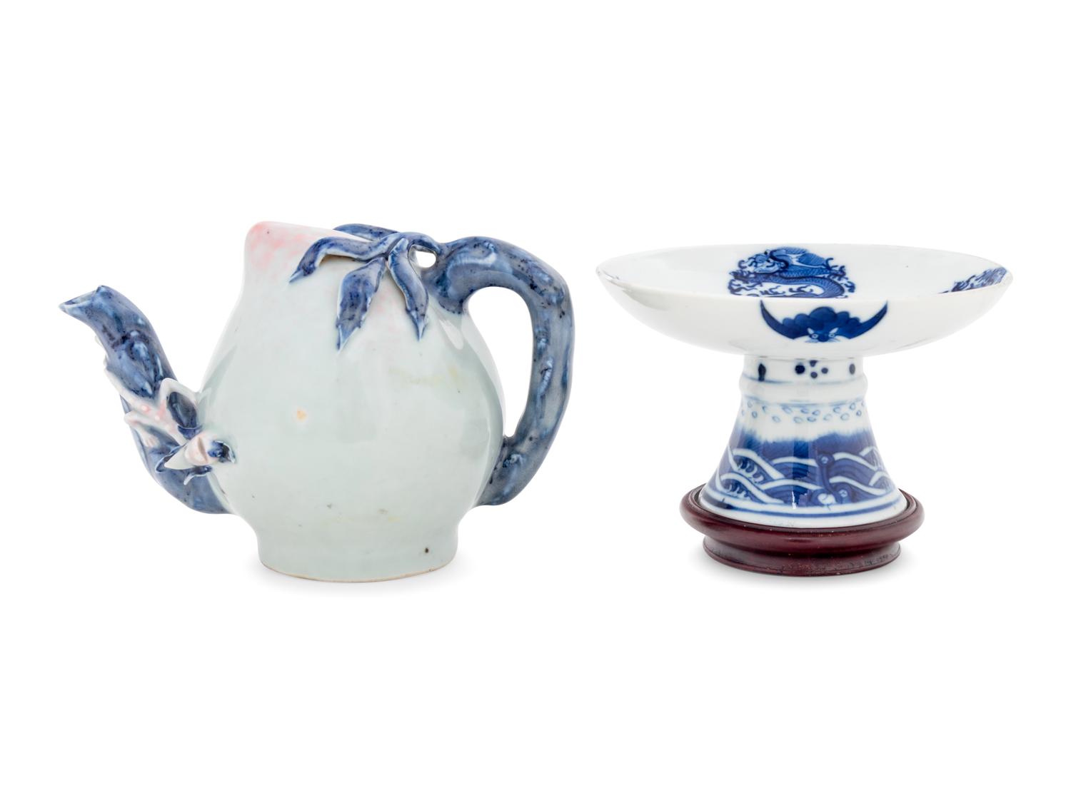 Two Blue and White Porcelain Articles