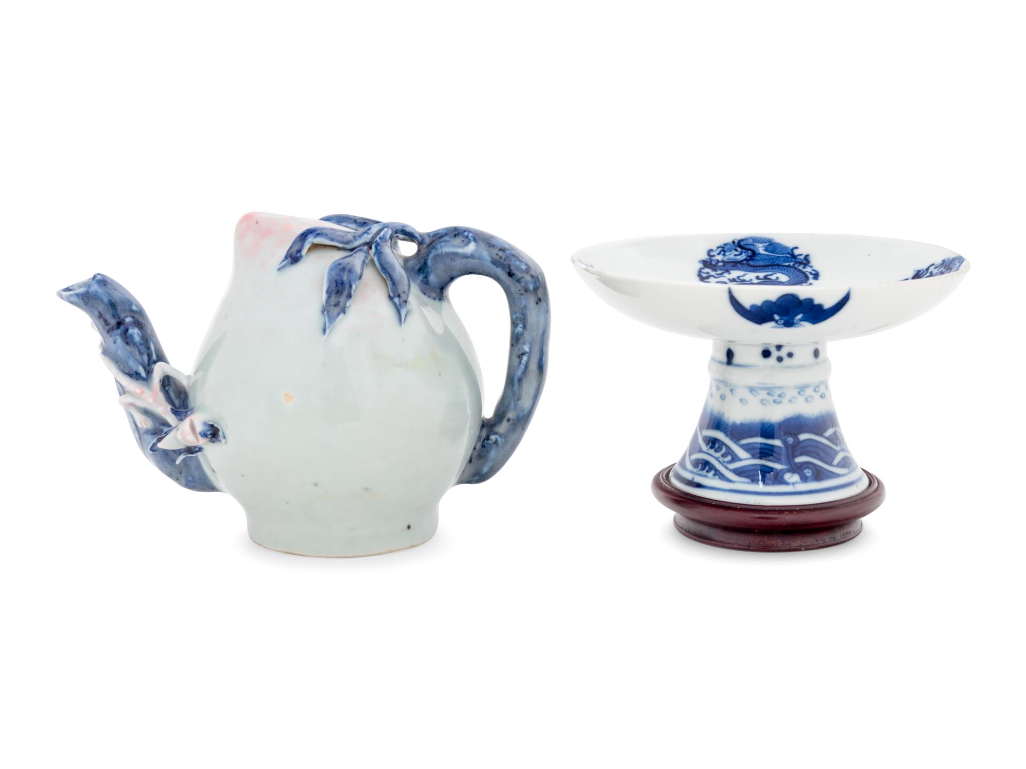 Two Blue and White Porcelain Articles