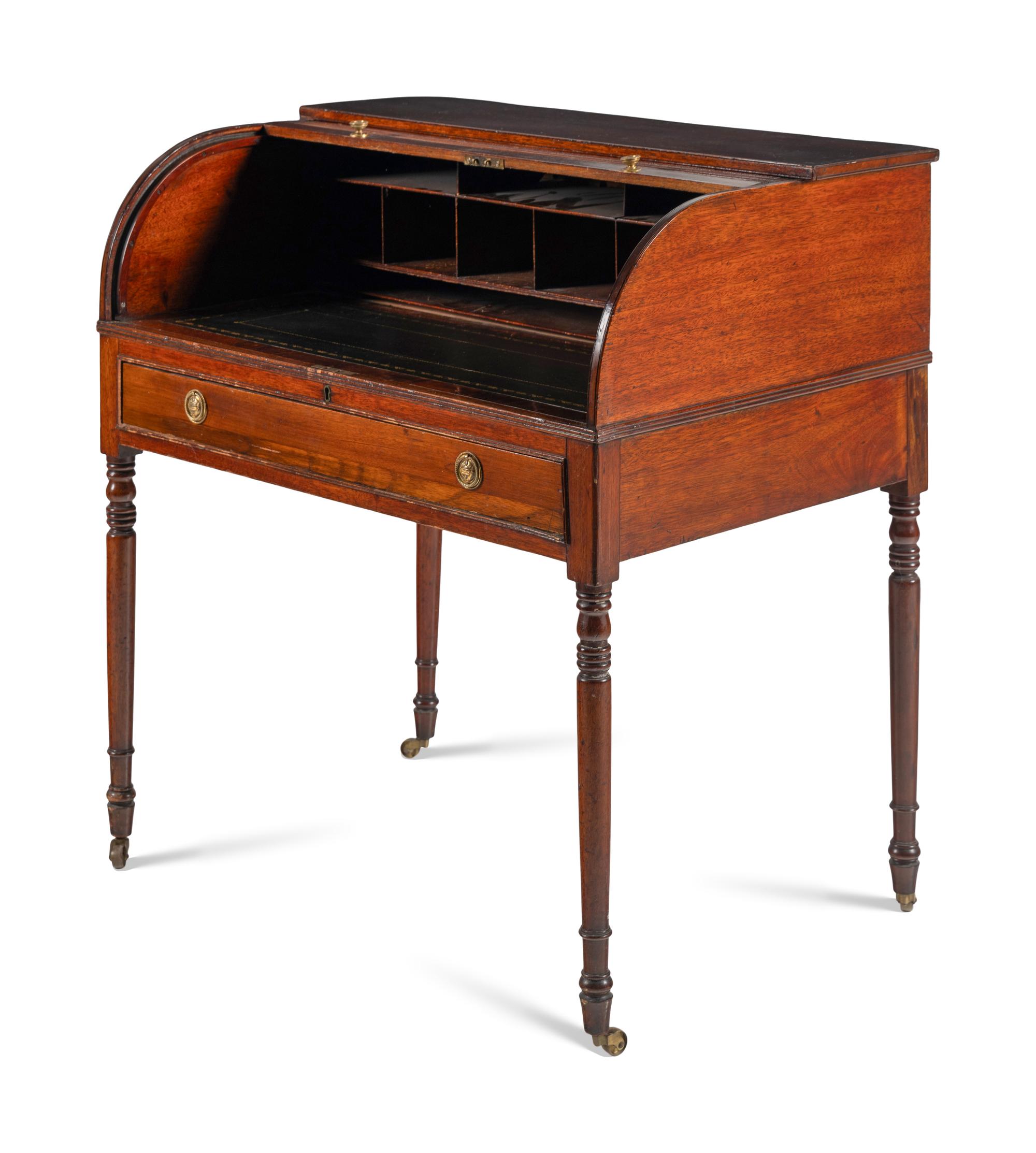 A George III Mahogany Tambour Desk