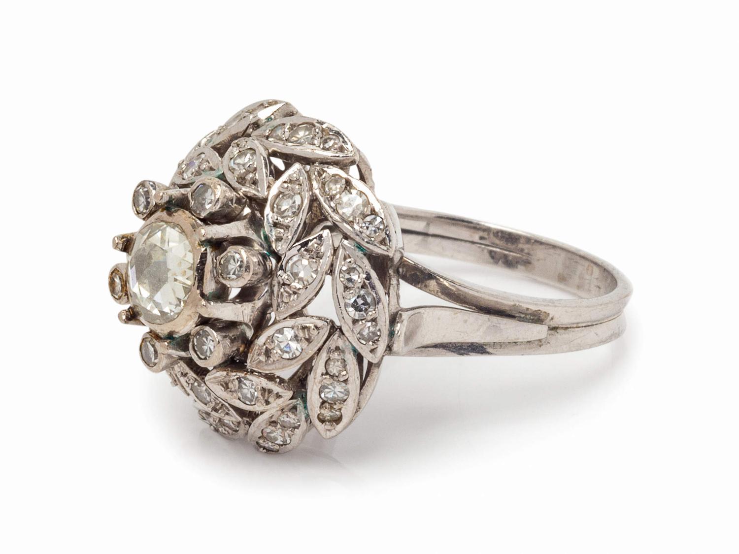 A White Gold and Diamond Ring,