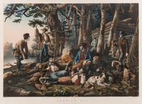 CURRIER and IVES, publishers -- After L. Maurer Camping Out. "Some of the Right Sort.", 1856 (G.0867).