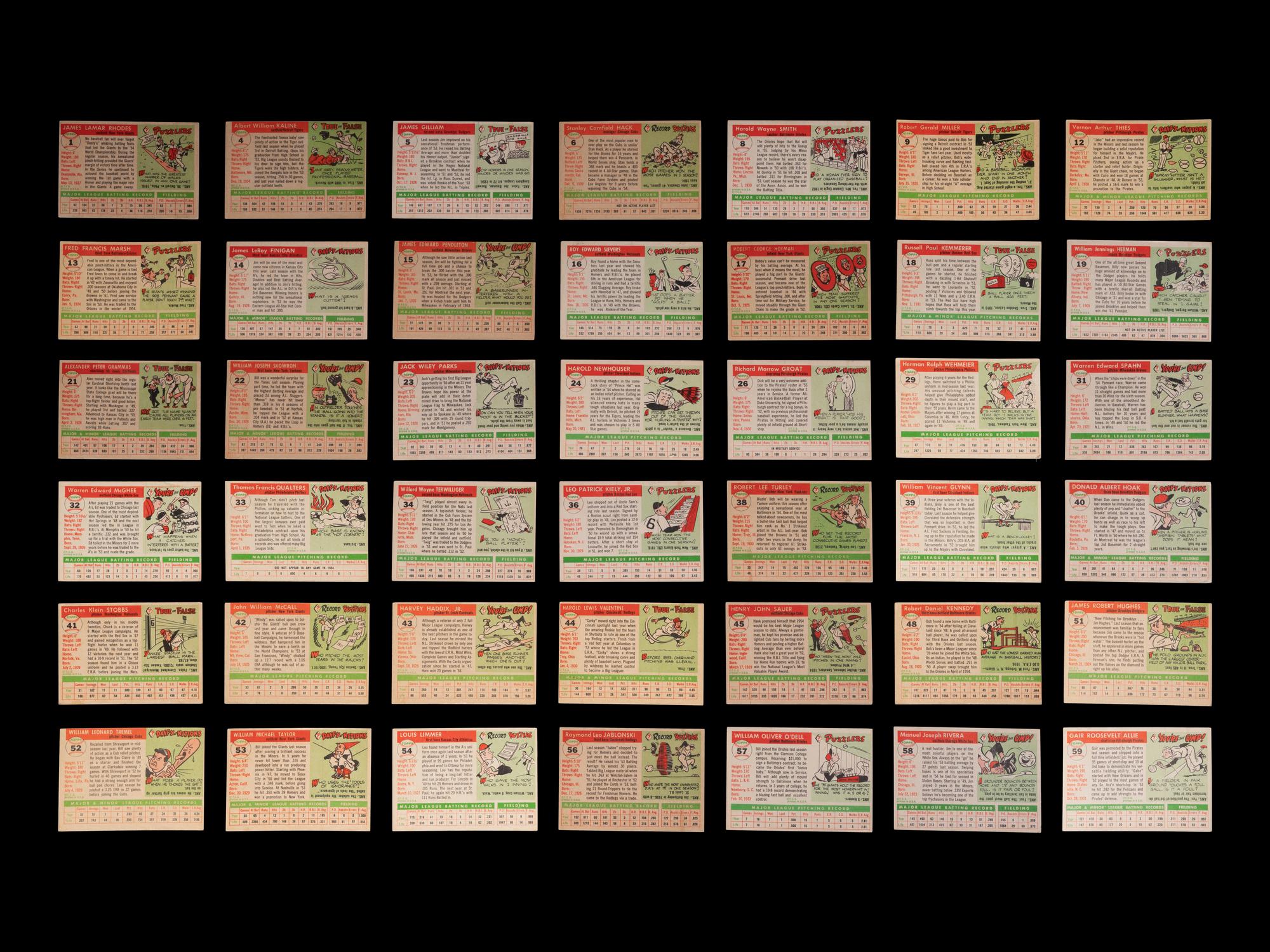 A Group of 140 1955 and 1956 Topps Baseball Cards Including Multiple Hall of Famers and High Numbers,