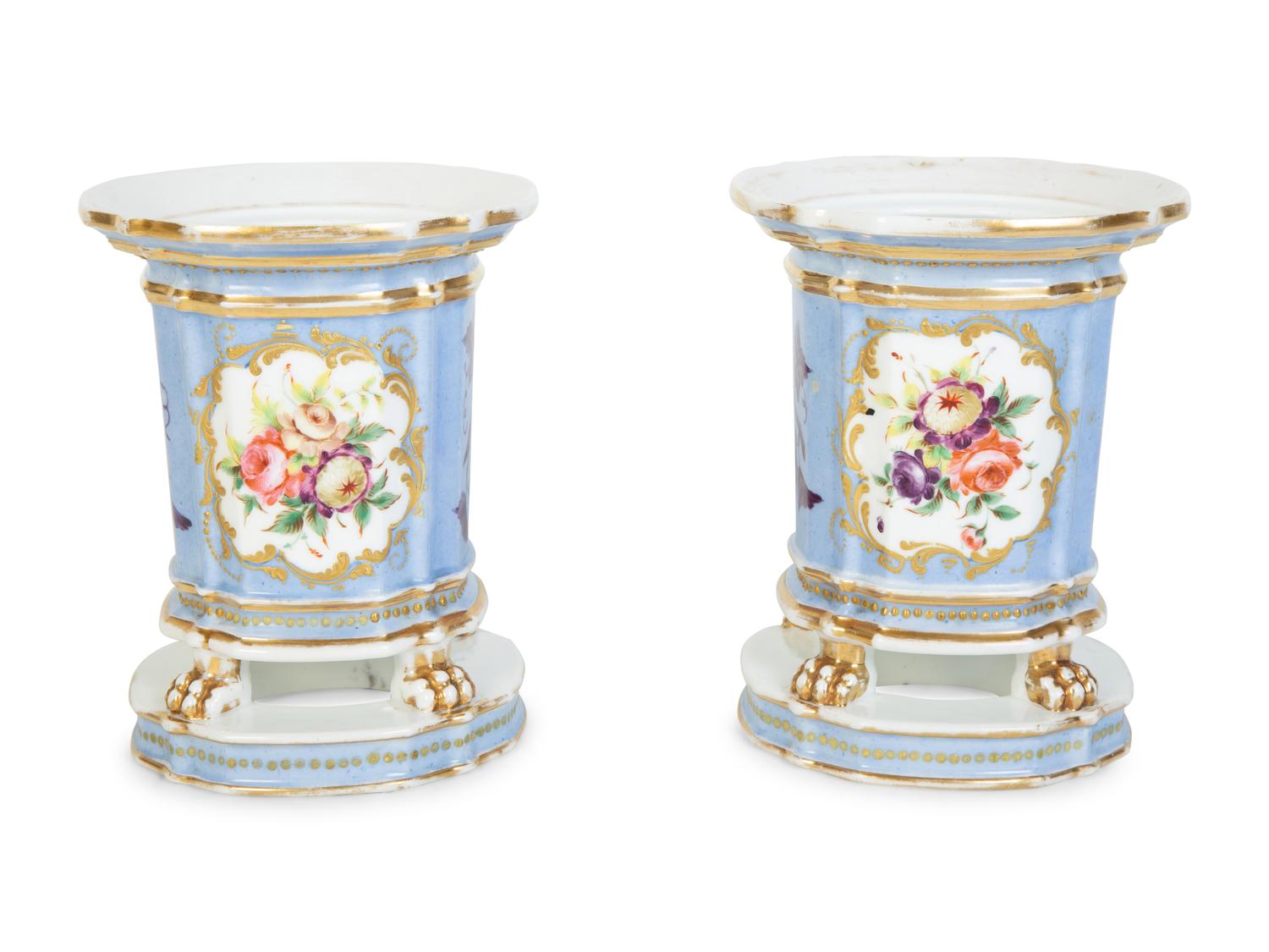 A Pair of Paris Porcelain Cache Pots — EARLY 20TH CENTURY
