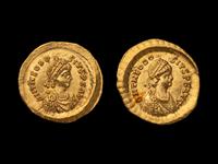 [ANCIENT] EASTERN ROMAN EMPIRE. Theodosius II (c. 430-440 AD). Tremissis (1.4g and 1.4g). Two Coins