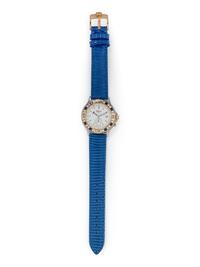 CHOPARD, 18K YELLOW GOLD, STAINLESS STEEL, DIAMOND AND SAPPHIRE REF. 31/8175-23 'MILLE MIGLIA' CHRONOGRAPH WRISTWATCH