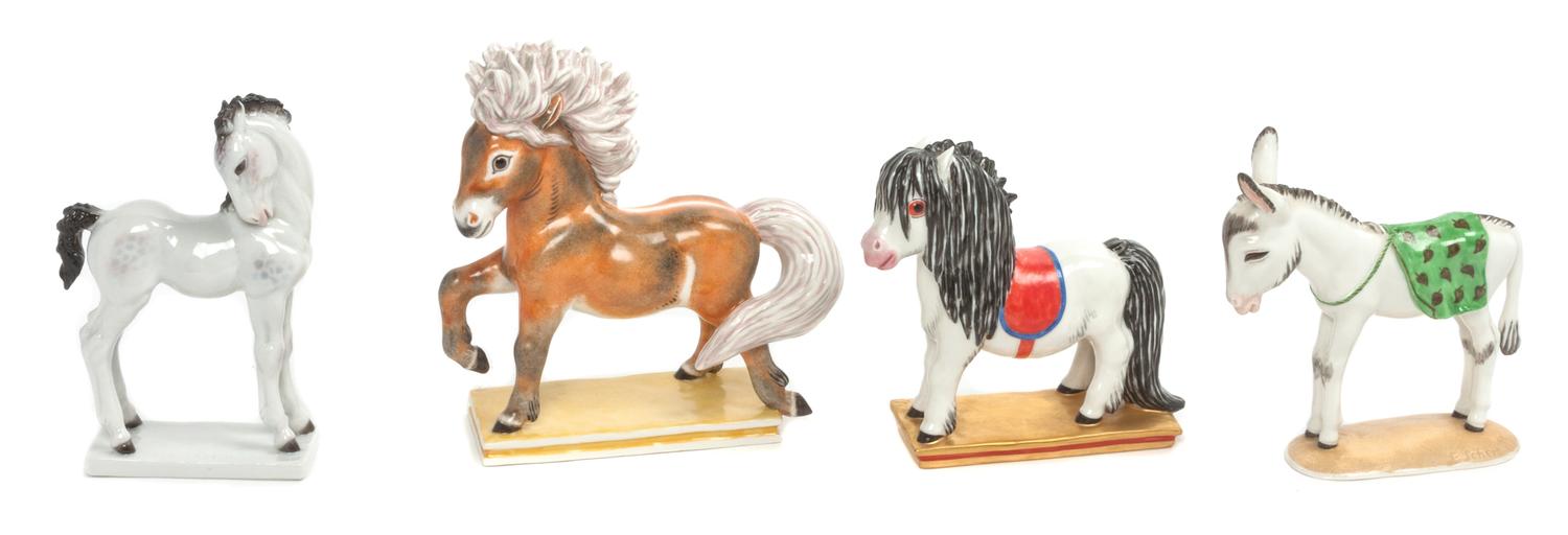 Three Nymphenburg Porcelain Figures Height of tallest 6 1/4 inches. — SECOND HALF 20TH CENTURY