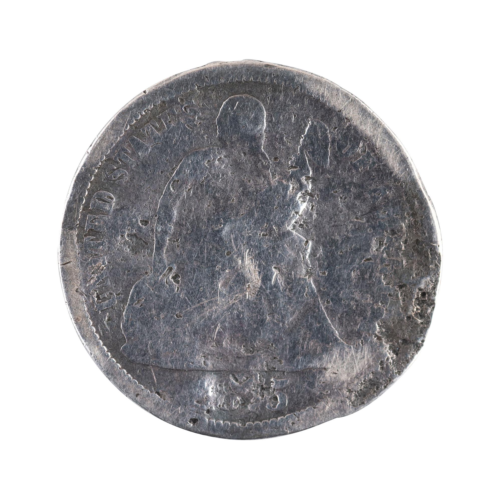 [CIVIL WAR]. Patriotic coin depicting soldier's private moment on one side.