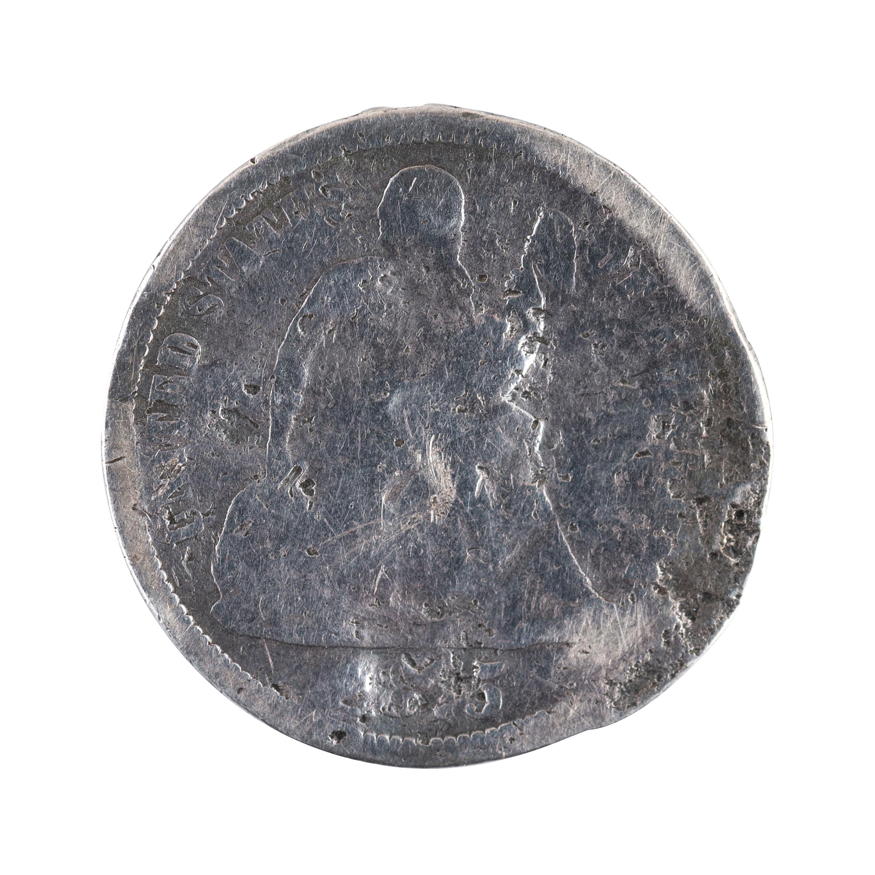 [CIVIL WAR]. Patriotic coin depicting soldier's private moment on one side.