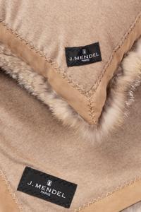 J. Mendel Fox Fur Matching Pillows and Blanket