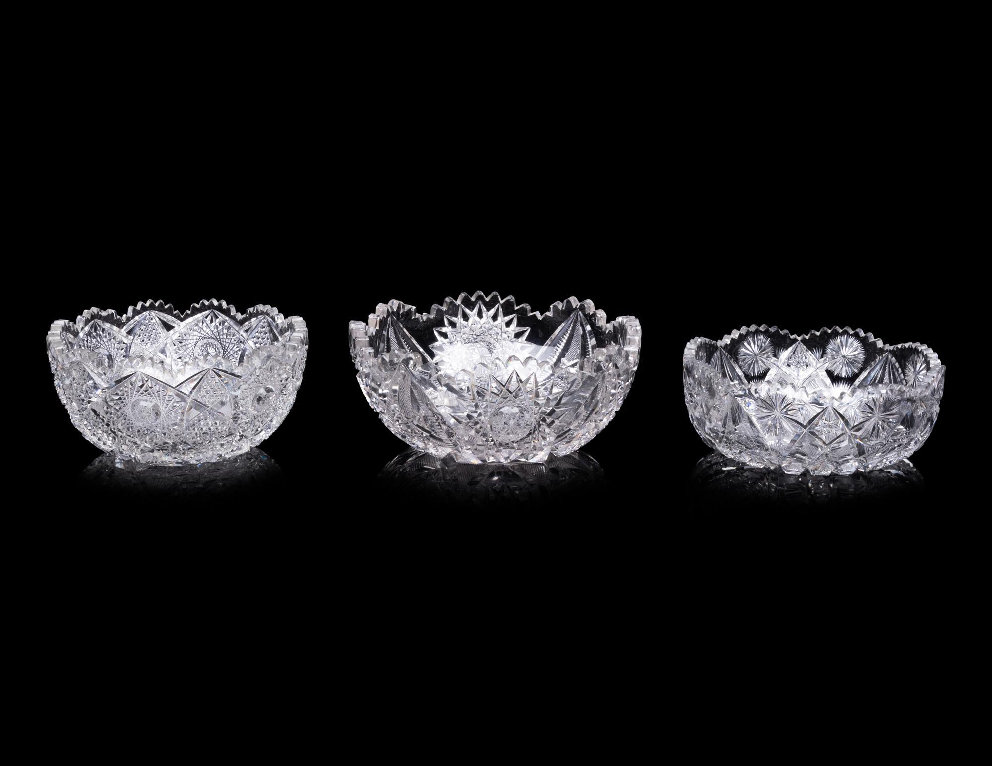 A Collection of American Brilliant Cut Glass Articles
