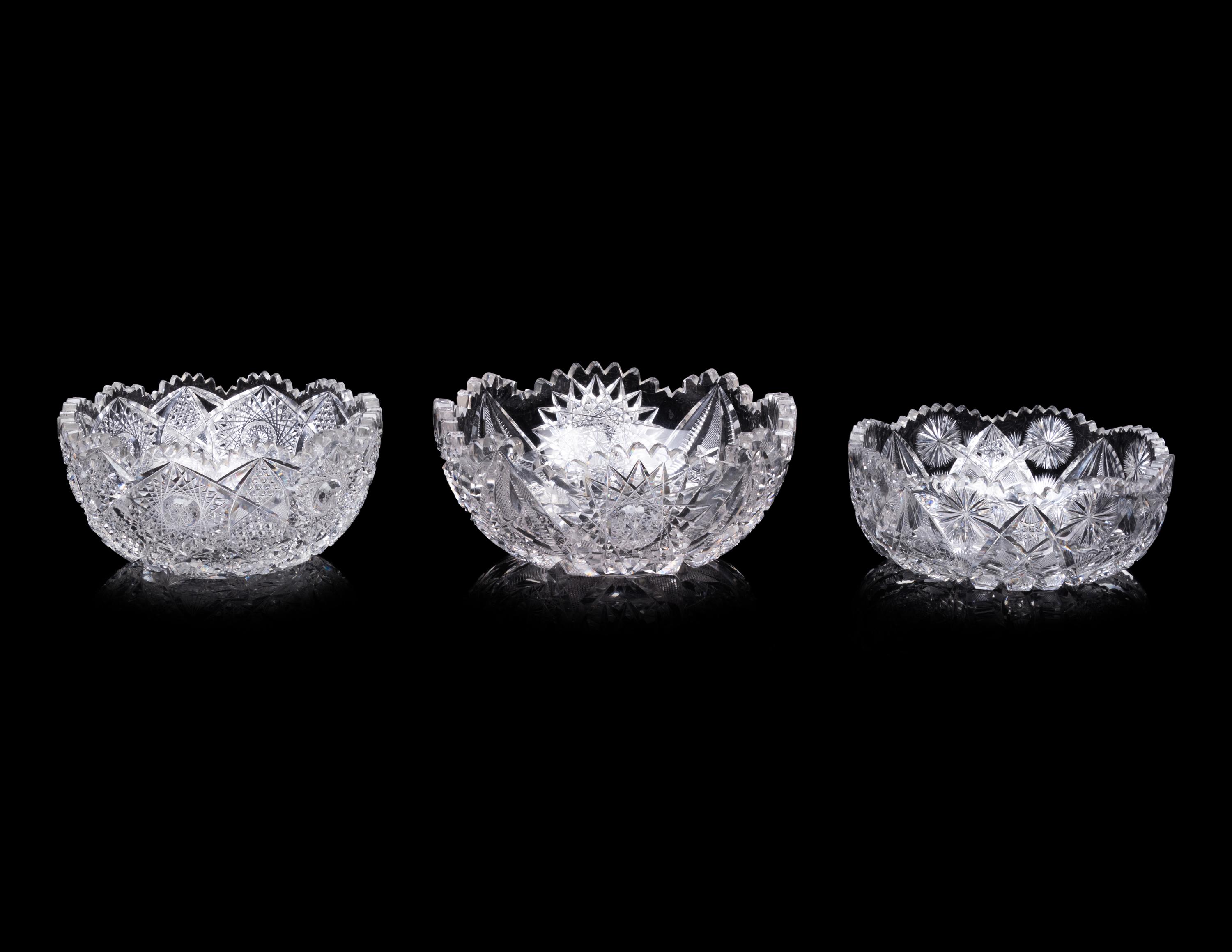 A Collection of American Brilliant Cut Glass Articles