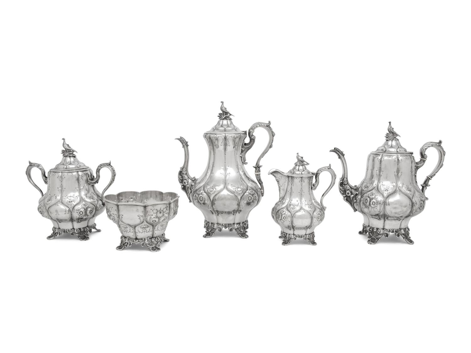 An American Silver Five-Piece Tea and Coffee Service