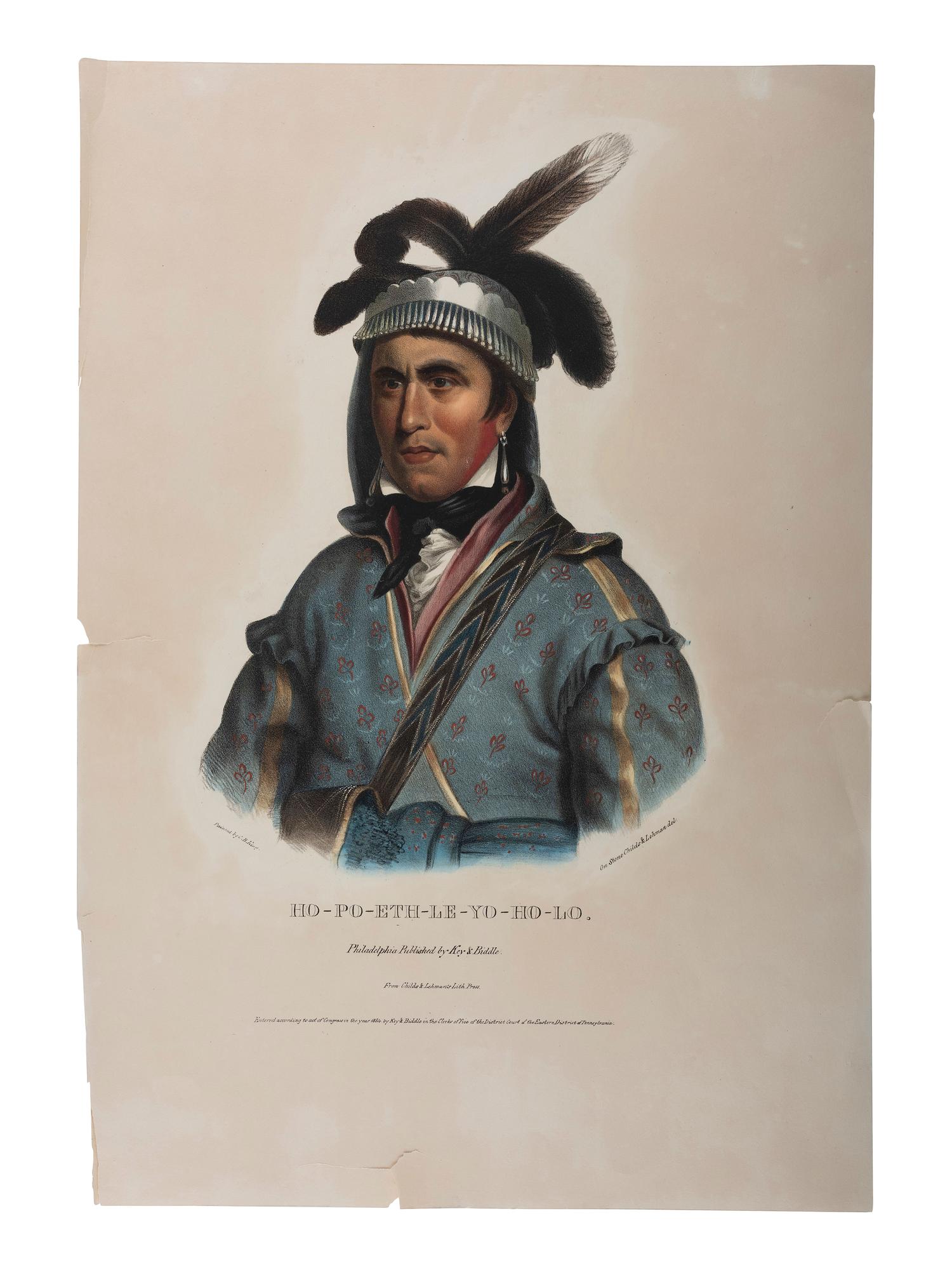 McKENNEY, Thomas L. (1785-1859) & James Hall (1793-1868), after Charles Bird King (1785-1862) Ho-Po-Eth-Le-Yo-Ho-Lo .