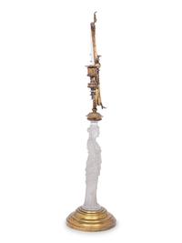 A Victorian Gilt Bronze and Frosted Glass Dressing Mirror