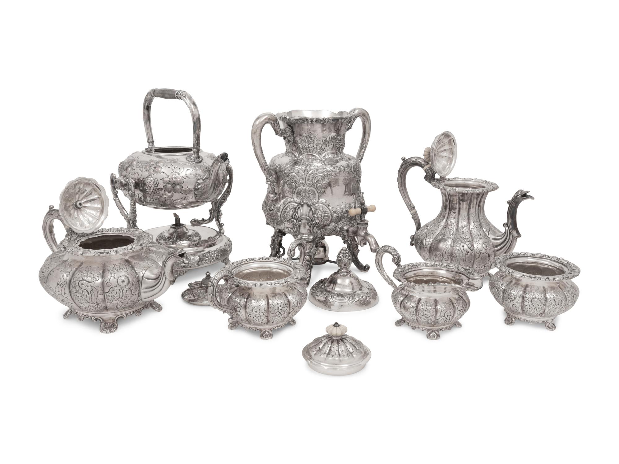 An English Silver-Plate Tea and Coffee Service