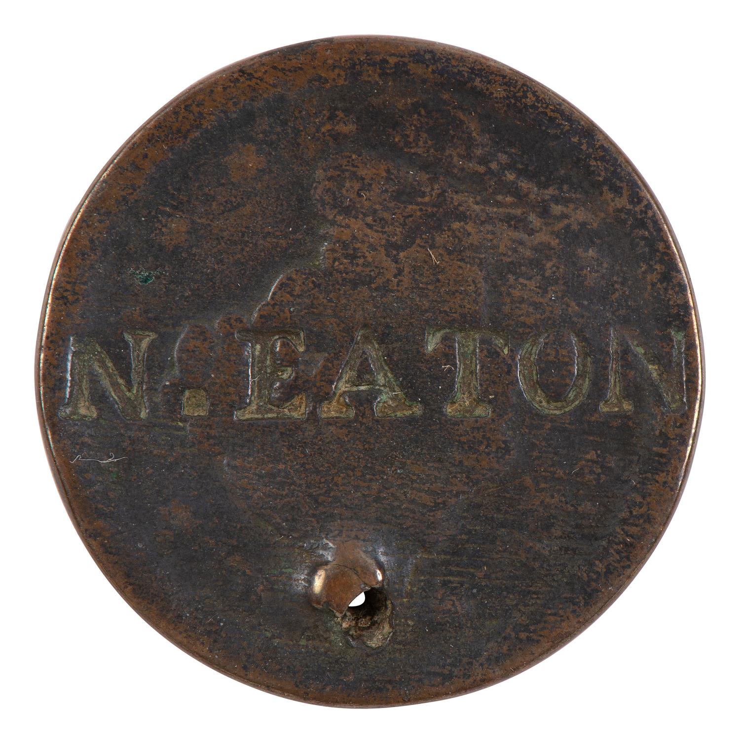 [CIVIL WAR]. Ohio POW's utensils & plate "cast into a stockade at Camp Ford Prison in Tyler Texas."
