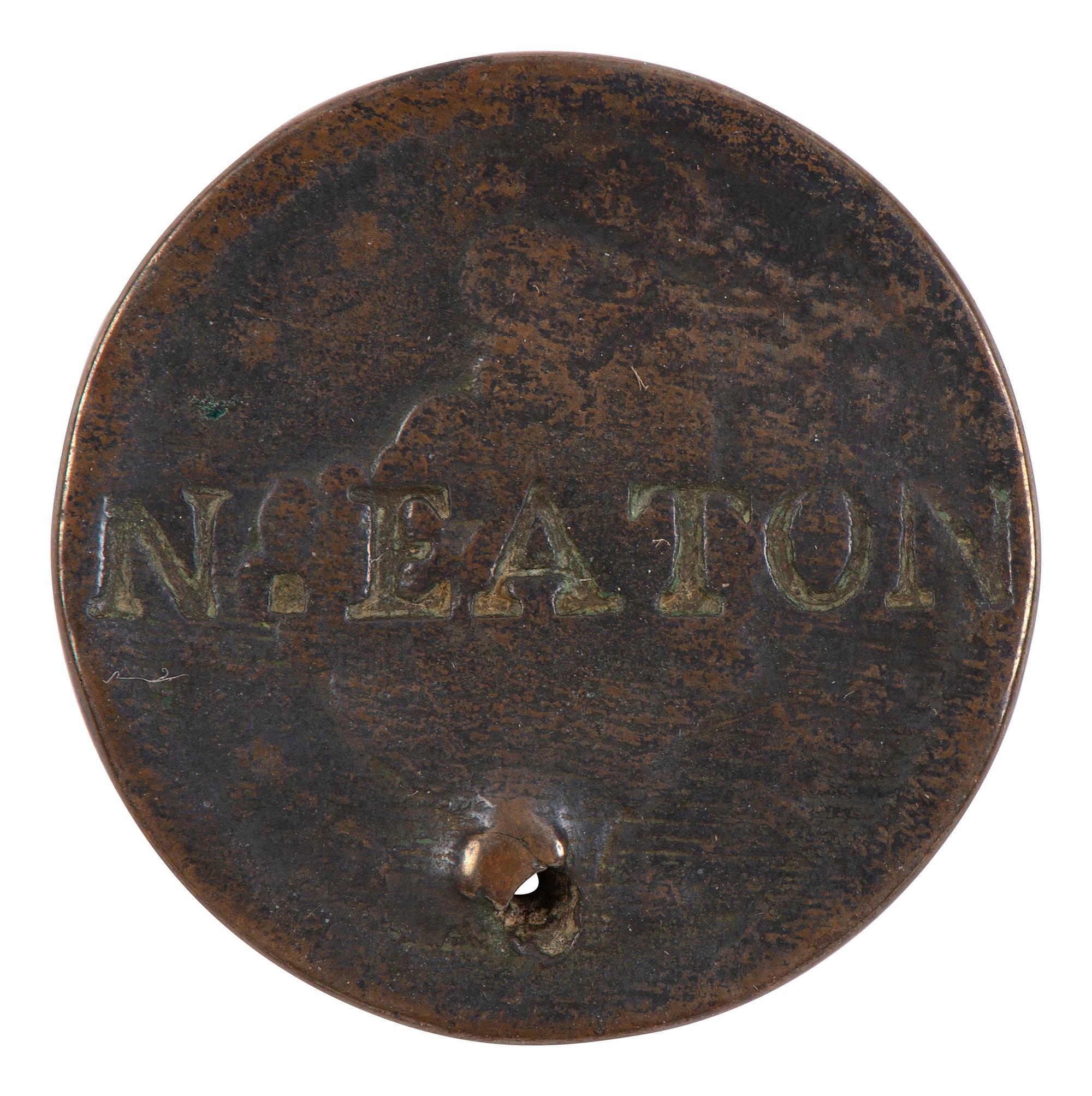 [CIVIL WAR]. Ohio POW's utensils & plate "cast into a stockade at Camp Ford Prison in Tyler Texas."