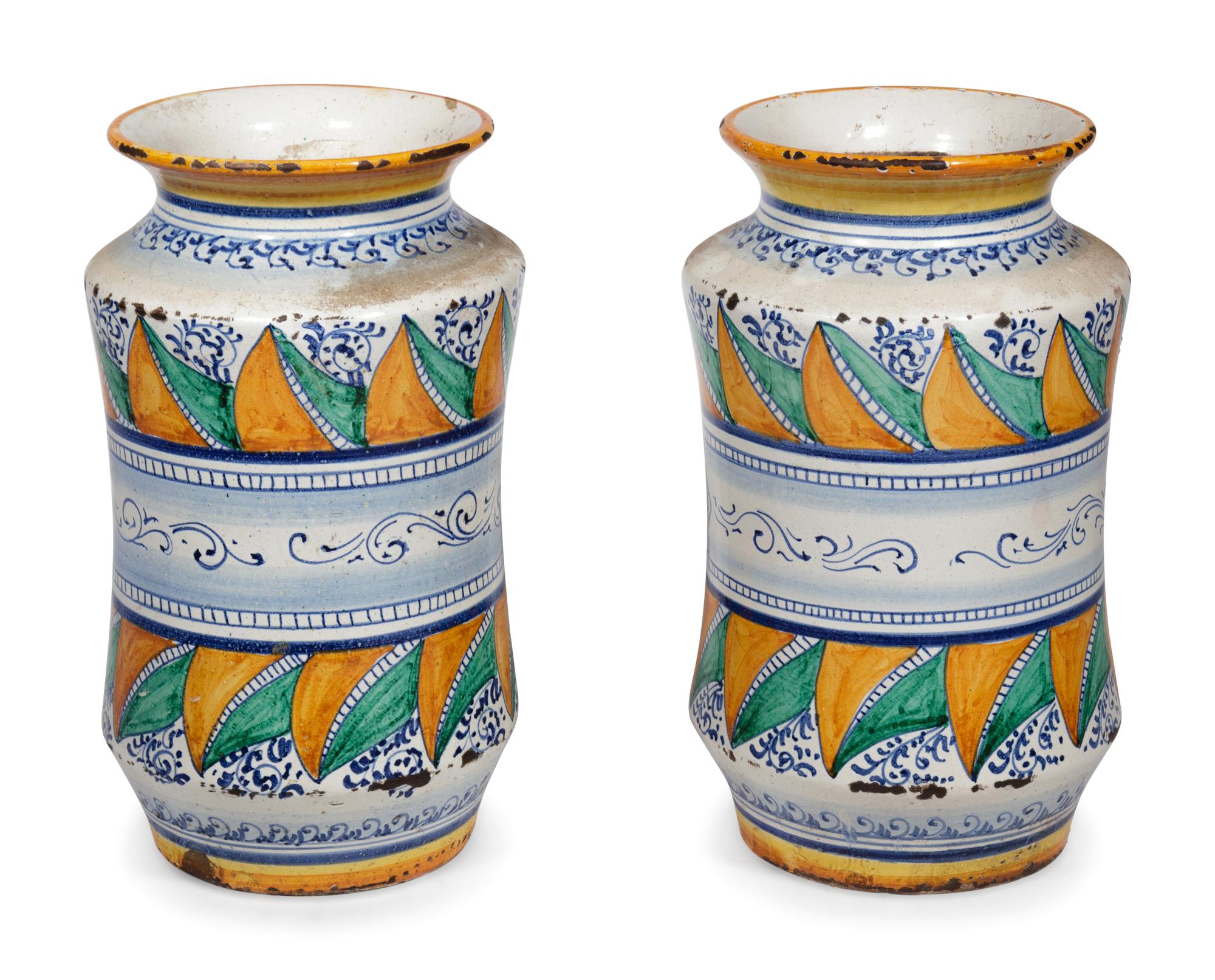 A Pair of Italian Majolica Albarelli