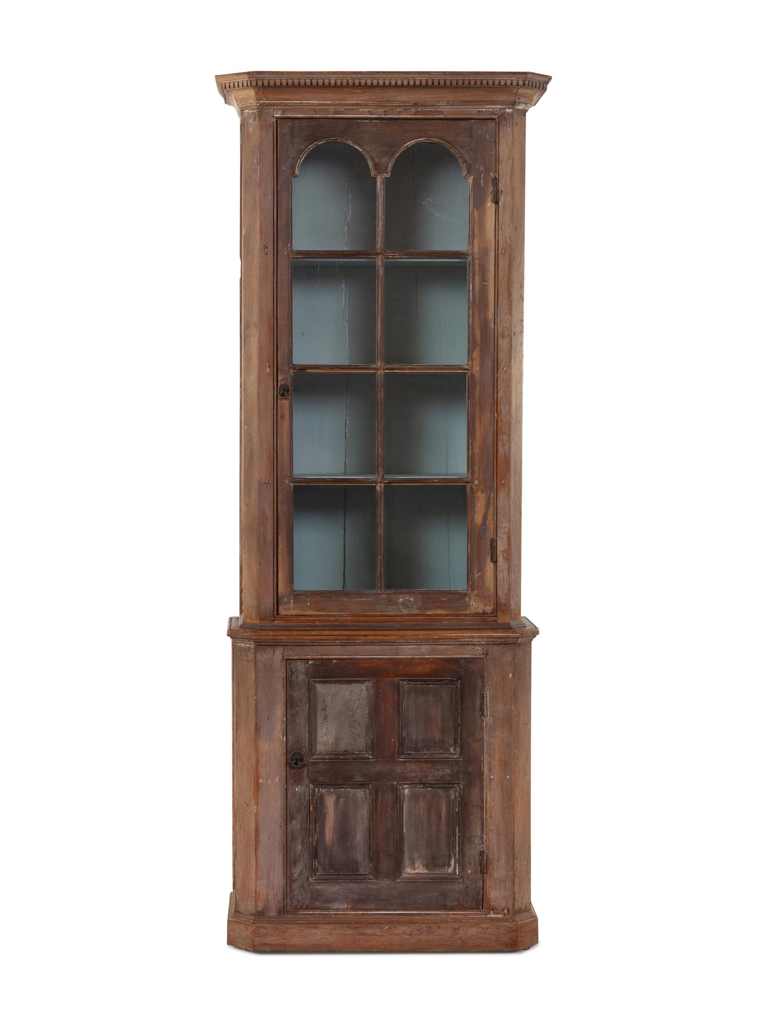 A Pair of Continental Limed Wood Cabinets