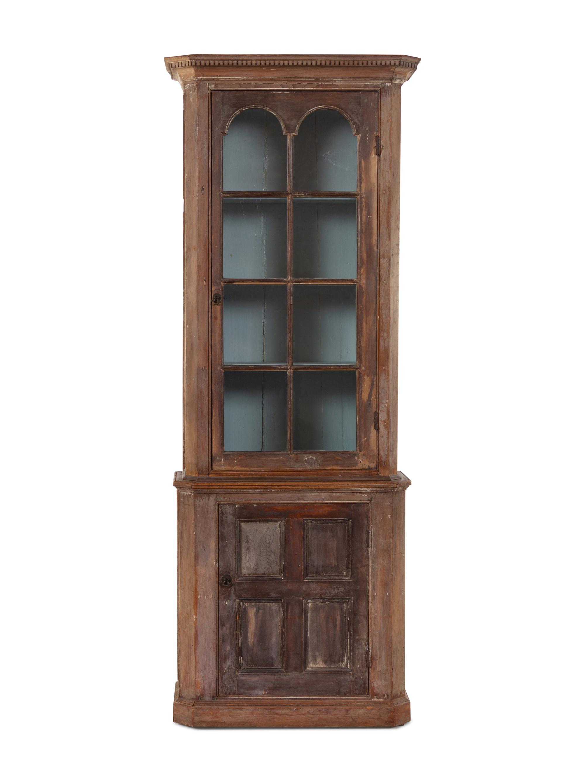 A Pair of Continental Limed Wood Cabinets