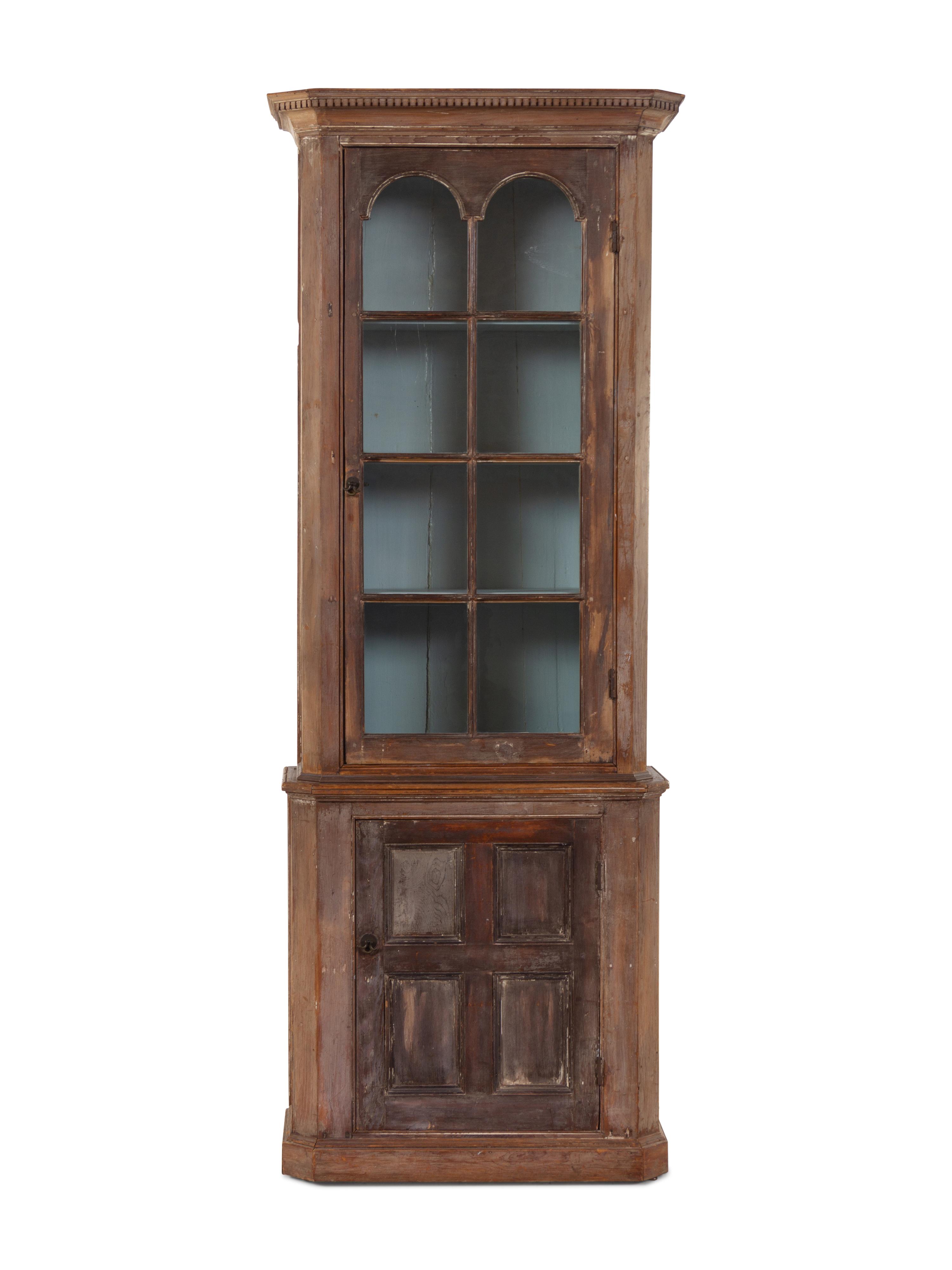 A Pair of Continental Limed Wood Cabinets