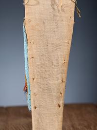 Nez Perce Beaded Pictorial Toy Cradle, with Doll