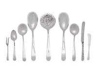 A Collection of American Silver ' Repoussé' Pattern Flatware Articles
